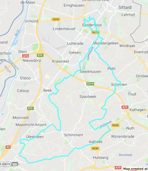 route Groot Haasdal op kaart